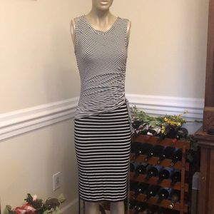 Max Studio Black & White striped Dress